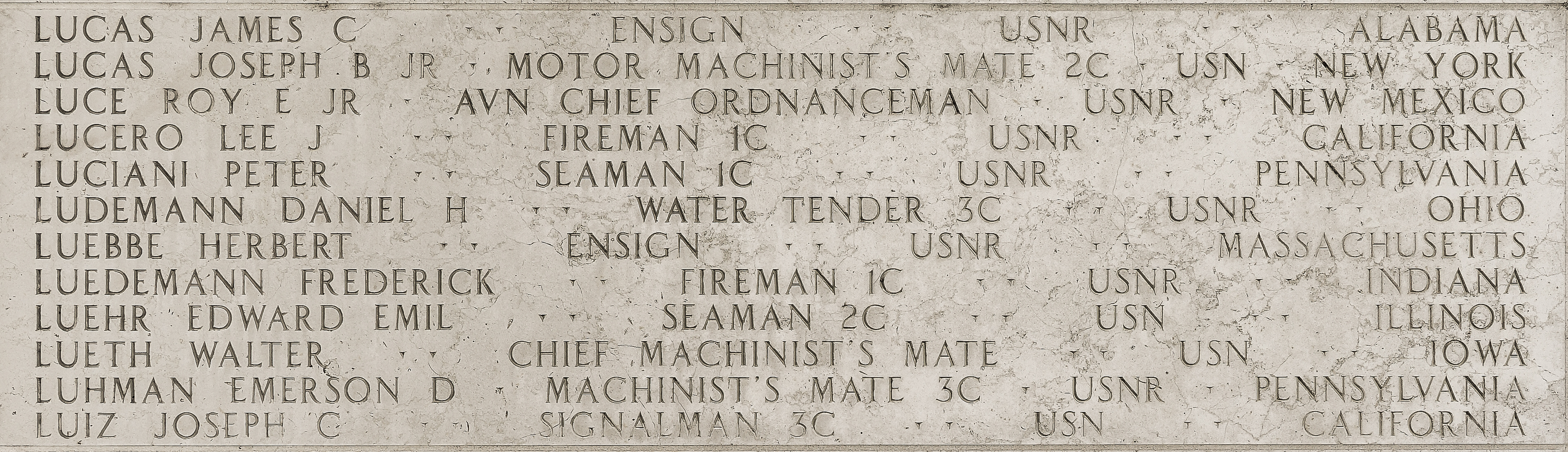 Frederick  Luedemann, Fireman First Class